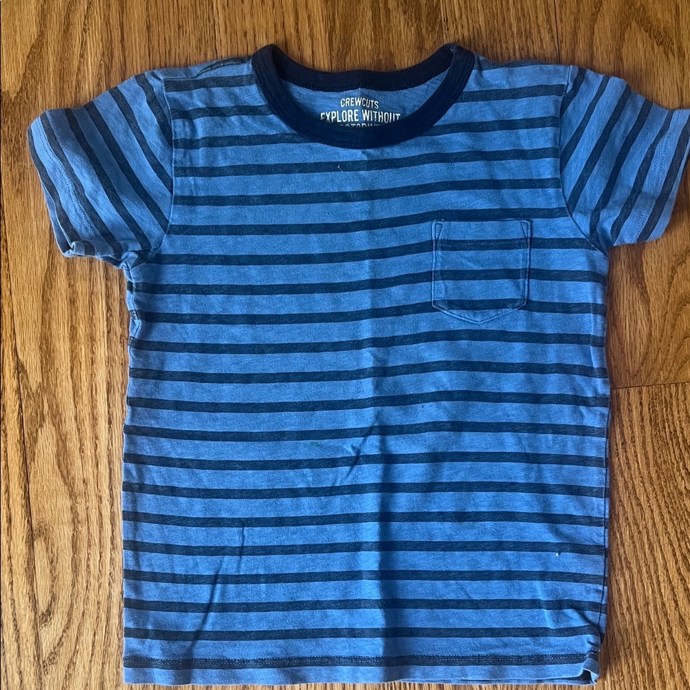 Crewcuts Navy and Light Blue Striped Tee